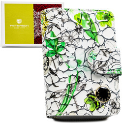 Geräumige, grüne Damen Geldbörse aus Leder mit RFID-Schutz – Peterson