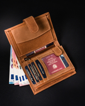 Klassische Herren Geldbörse aus Leder mit Druckverschluss – Peterson