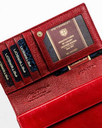 Rote Damen Geldbörse aus Leder mit Klappe – Peterson