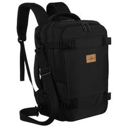 Schwarzer Reise-Rucksack aus Polyester, ideal als Handgepäck - Peterson