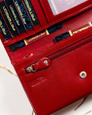 Geschenkset: große Leder Geldbörse mit Druckknopf und Schlüsselanhänger – Peterson