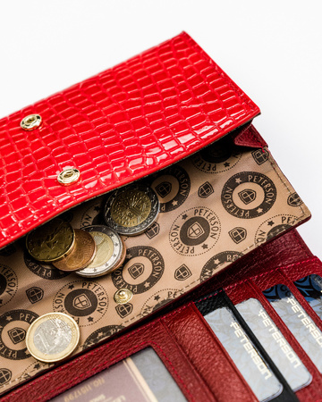 Lackierte Damen Geldbörse mit Croco-Muster – Peterson