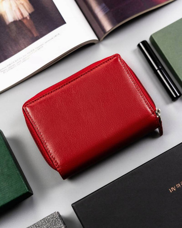 Damen Geldbörse aus Leder mit Druckknopf und Reißverschluss – Peterson