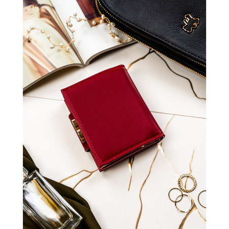 Rote Damen-Geldbörse aus Natur- und Öko-Leder mit RFID-System - Peterson