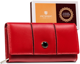 Damen Geldbörse aus Leder mit Druckknopf – Peterson