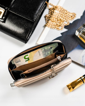 Mittlere Damen-Geldbörse aus Öko-Leder mit genarbter Textur – 4U Cavaldi