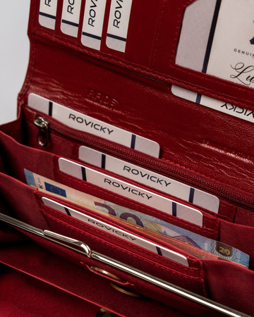 Große Damen Geldbörse aus Leder mit RFID Protect – Rovicky