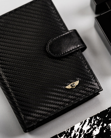 Große Herren Geldbörse aus Leder mit Carbon-Beschichtung – Peterson