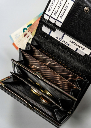 Klassische Damen Geldbörse aus Leder mit Druckknopf – 4U Cavaldi