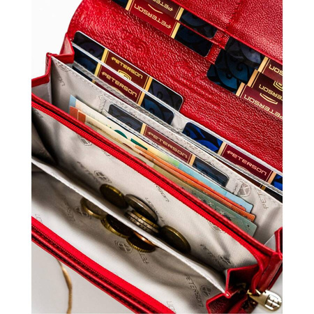 Extra geräumige Damen Geldbörse aus lackiertem Leder mit Schmetterlingen – Peterson