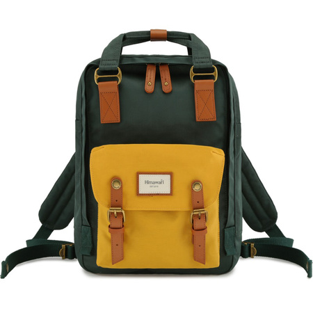 Stilvoller City Rucksack grün-gelb für mobile Geräte – Himawari