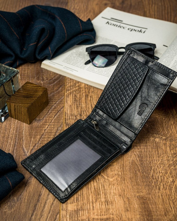 Schwarze Herren Geldbörse aus Echtleder – Forever Young®