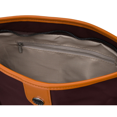 Städtische Damen-Handtasche aus Polyester und Öko-Leder in Bordeaux, ein Fach – Peterson