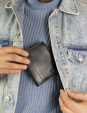 Große Retro Herren Geldbörse mit zwei Münzfächern – Rovicky