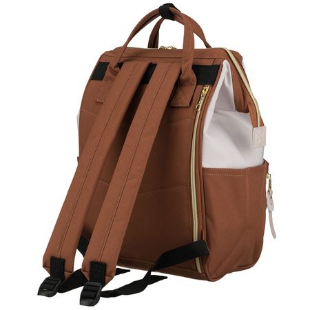 Beige-brauner Damen-Rucksack aus Polyester mit Laptopfach - Peterson