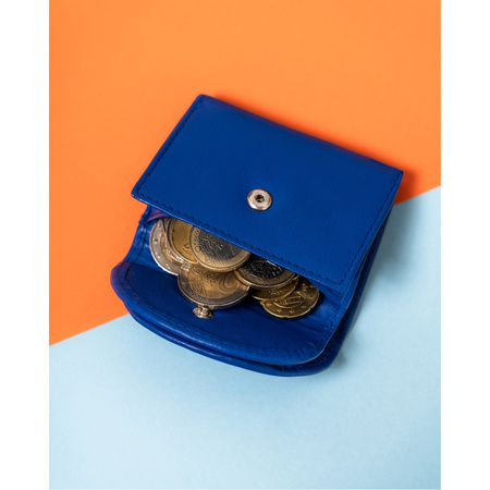 Minimalistische Damen Portemonnaie mit Druckknopf aus Leder – Rovicky