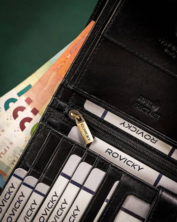Große Herren Geldbörse aus Leder mit RFID-Schutz – Rovicky