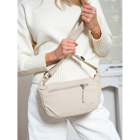 Sportliche Damen Umhängetasche aus beigem Polyester – Peterson