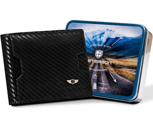 Herren Geldbörse aus Leder mit Carbon-Effekt – Peterson