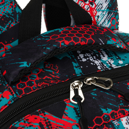 Zweifach unterteiltes Schulrucksack aus Polyester in einem originellen Muster - Peterson