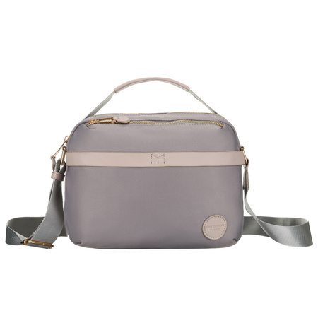 Damen-Umhängetasche aus Nylon in Grau mit Reißverschluss – Peterson