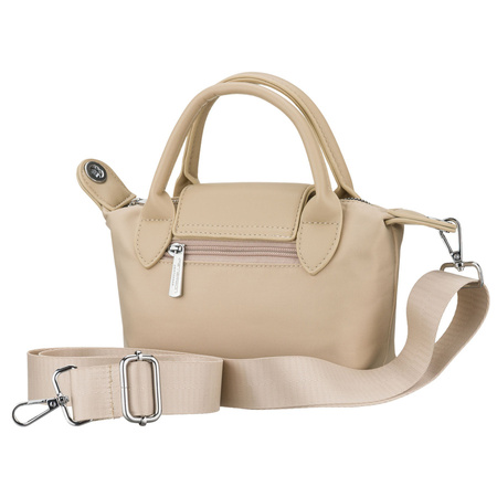 Damen-Umhängetasche aus Polyester in Ecru, ein Fach und mit Magnetverschluss – Peterson