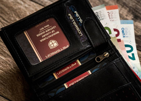 Vertikale Herren Geldbörse aus Echtleder mit RFID – Peterson