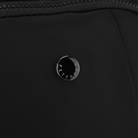 Praktischer, schwarzer Damen-Rucksack aus Polyester, einteilig – Peterson