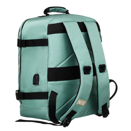 Türkiser Reiserucksack mit zwei Fächern, Koffergurt und USB-Anschluss – Peterson