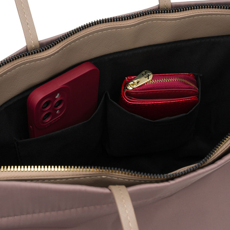 Damen-Shopper aus Nylon in Beige mit Magnetverschluss - Peterson