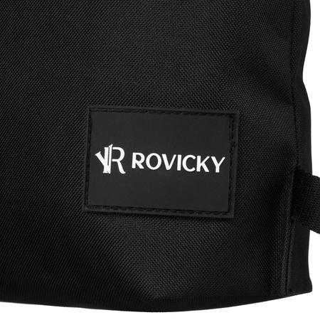 Geräumiger Rucksack-Beutel aus synthetischem Material in Schwarz – Rovicky