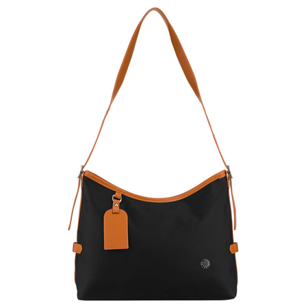 Peterson Damen-Handtasche, schwarz, aus Polyester und Öko-Leder, einteilig