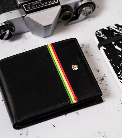 Herren Geldbörse horizontal mit farbigem Rand – Peterson