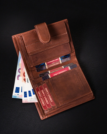 Zippbare Herren Geldbörse aus Leder für Karten – Peterson