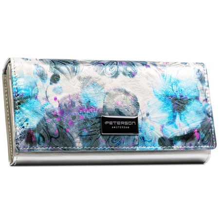 Mehrfarbige, horizontale Damen Geldbörse mit Druckknopf – Peterson