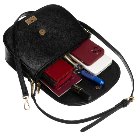 Kleine, schwarze Damen-Handtasche mit Schulterriemen aus Öko-Leder – Peterson