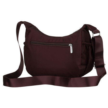 Bordeauxfarbene Damen-Handtasche aus Polyester mit Reißverschluss, zweifächrig – Peterson