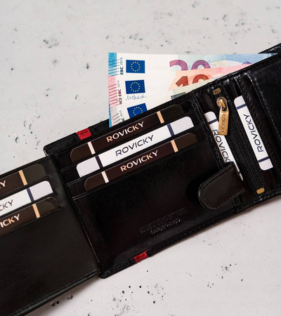 Große Herren Geldbörse mit Druckknopf – Rovicky