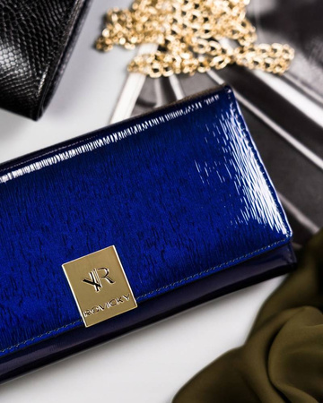 Damen Geldbörse aus Lackleder mit Druckknopfverschluss – Rovicky