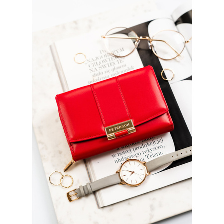 Rote Damen-Geldbörse aus Öko-Leder - Peterson