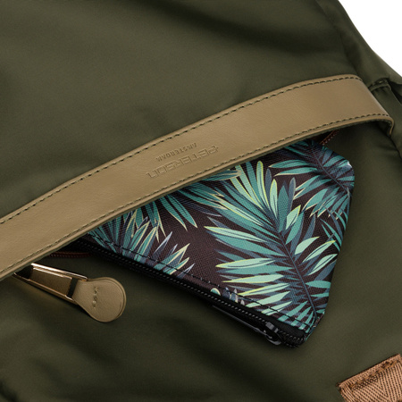 Damen-Rucksack aus Nylon in grüner Farbe mit Reißverschluss - Peterson