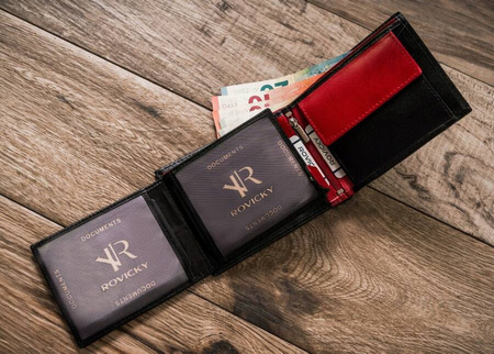 Herren Geldbörse aus Leder ohne äußeren Verschluss – Rovicky