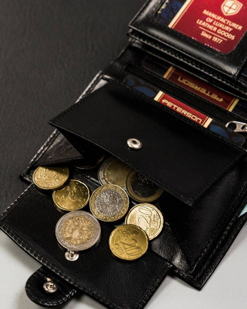 Kleine Herren Geldbörse aus Echtleder mit Druckknopf – Peterson