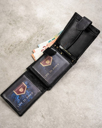 Geschenkset: Herren-Geldbörse aus Leder und Schlüsselanhänger – Peterson