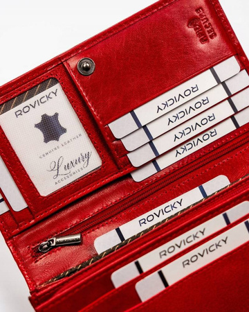 Große, geräumige Damen Geldbörse aus Leder – Rovicky