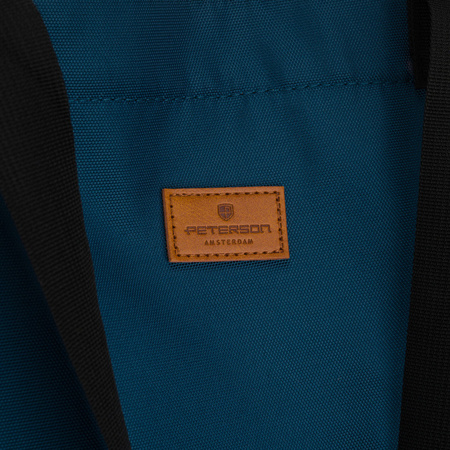 Türkisfarbene Damen-Shopper-Tasche mit bequemen Griffen und einem abnehmbaren Gürtel, mit Reißverschluss zu schließen - Peterson