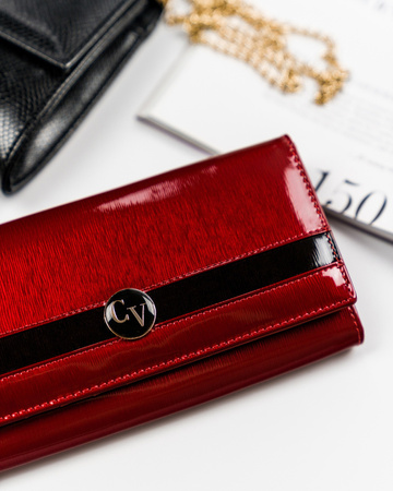 Lackierte Damen Geldbörse aus Leder mit großem Scheinfach – Cavaldi