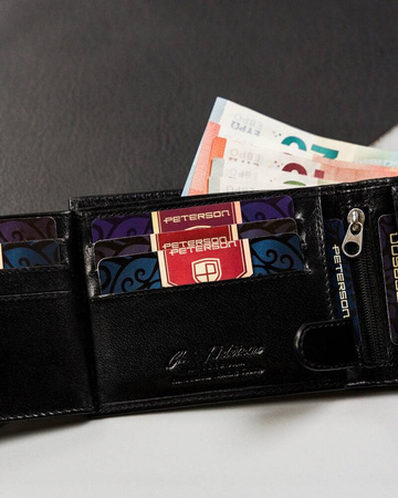 Herren Geldbörse querformat aus echtem Leder – Peterson