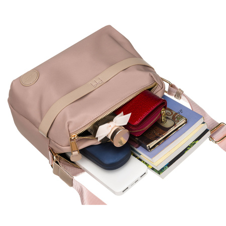 Rosa Damen-Umhängetasche aus Nylon mit Reißverschluss – Peterson