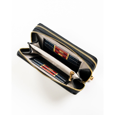 Peterson Damen-Geldbörse im Federmäppchen-Stil aus Öko-Leder mit RFID-System, schwarz